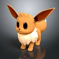 Cute 3D Cartoon Creature Character With Big Ears Brown Body And White Chest Fur