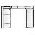 Modern Glass Partition With Slim Metal Frame For Interior Room Divider Design