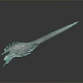 Detailed Fantasy Role Character Design With Silver Scaled Dragon Creature And Elongated Body Features