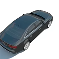 Black Audi Luxury Sedan With Sleek Design Front Grille And Modern Headlights