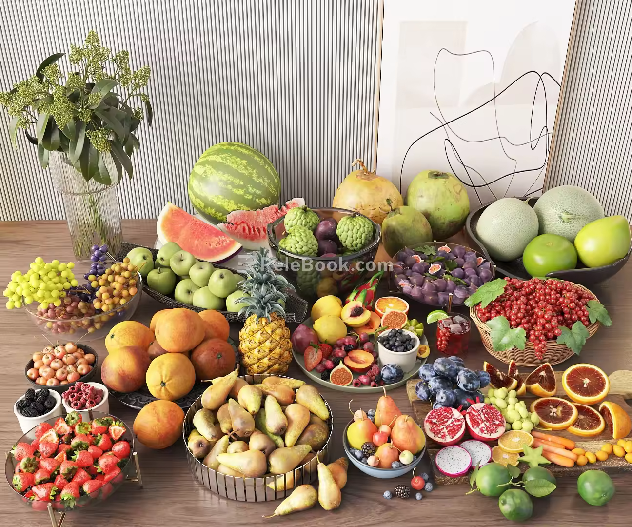 Modern fruit combination 3d model