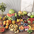 Modern fruit combination 3d model