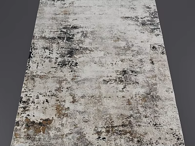 Modern Abstract Square Area Rug With Gray White Black Brown Distressed Pattern Design 3d model
