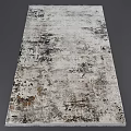 Modern Abstract Square Area Rug With Gray White Black Brown Distressed Pattern Design 3d model