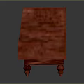 Classic Mahogany Wooden TV Stand With Cabinet Doors Mirror Panel Drawer And Wooden Legs