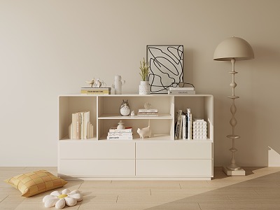 Modern Bookcase Bucket Cabinet Combination model