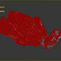 Scenic 3D Natural Landscape Model With Mountain Range And Green Valleys