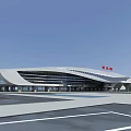 Modern Anlong Station Architectural Design With Streamlined Roof And Glass Curtain Walls