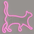 Neon Unique-shaped Wall Lamp With Cat Silhouettes Paw Print And Vibrant Colors