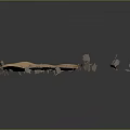 Desert Themed Sculpture Featuring Truck Flames And Airplane Wreckage Elements