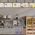 Bubble Tea Shop Interior Featuring Display Fridge Coffee Machines Fresh Fruits Ingredients And Counter