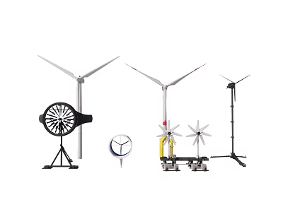 Industrial Wind Turbine Equipment Featuring Various Sizes Models For Renewable Energy 3d model