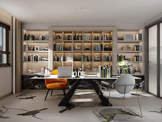 Modern study 3d model
