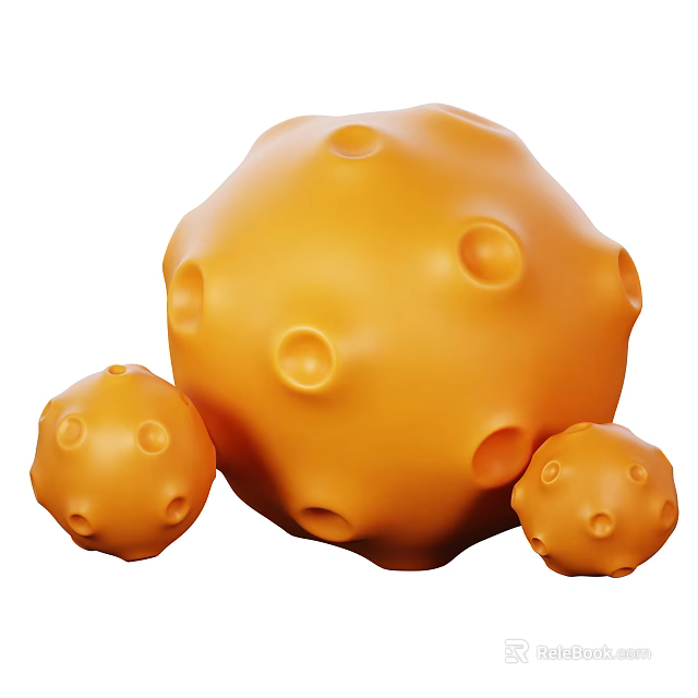 Yellow Spherical Decorative Ornament Set with Hollow Patterns for Home Decor 3d model 