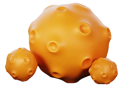 Yellow Spherical Decorative Ornament Set with Hollow Patterns for Home Decor 3d model
