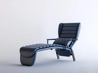 Modern Black Leather Lounge Chair With Sleek Backrest And Armrests Design 3d model