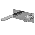 Modern Wall Mounted Faucet Featuring Long Spout and Metal Knob Control