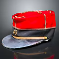 Vintage Red And Black Hat With Golden Decorations And Number 43
