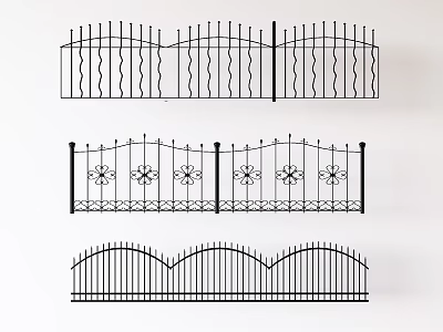 Modern wrought iron railing fence carved fence isolation fence 3d model