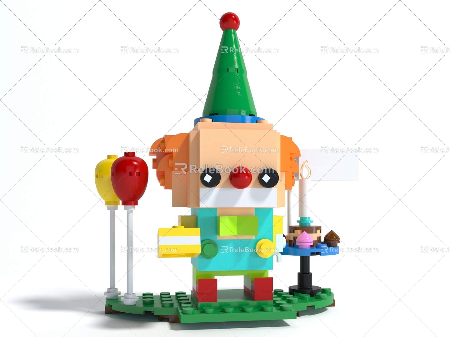 Style toy building blocks Lego decoration ornaments clown 3d model