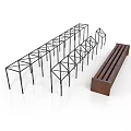 Black Metal Frame Structures With Brown Rectangular Industrial Equipment Components