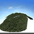 Aerial Planning of Forest Surrounded Complex With Green Roof and Pools