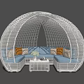 Outdoor Wicker Sofa With White Frame Blue Cushions Orange Beige Pillows And Coffee Table