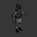 3D Rendered Tactical Military Figure Wearing Helmet Body Armor And Protective Gear