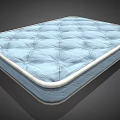 Light Blue Mattress With Quilted Diamond Pattern And White Trim Design 3d model