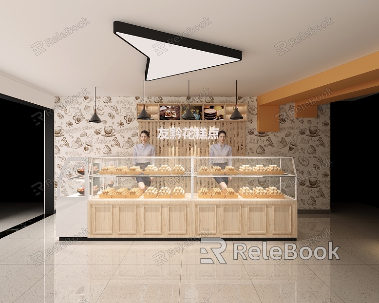 Modern Cake Shop Cake Shop Front Cashier model