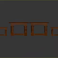 Long Red Solid Wood Table and Bench Set with Traditional Design