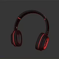 Stylish Black Red Over ear Headphones With Comfortable Earpads And Modern Design