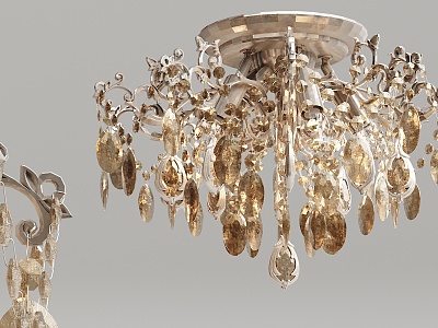 European ceiling lamp metal crystal ceiling lamp model