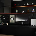 Modern e-sports room home digital product combination desktop computer tablet computer mouse keyboard headset toy hand-made blind box 3d model