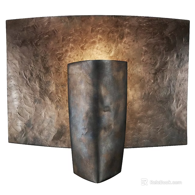 Textured Bronze Wall Light With Modern Industrial Design And Warm Lighting Effect 3d model 