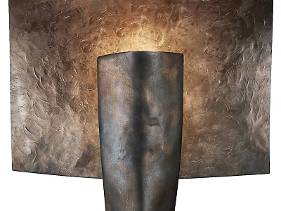 Textured Bronze Wall Light With Modern Industrial Design And Warm Lighting Effect 3d model