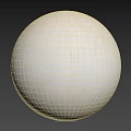 Light Beige Wooden Sphere Component with Corona Wall Panel and Smooth Surface 3d model