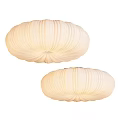 Modern Pleated Ivory Ceiling Lights with Oval Design and Soft Elegant Glow 3d model