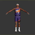 Man in Purple Phoenix Basketball Jersey Number 3 with Tattoos and Arms Outstretched