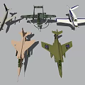 Colorful Military Fighter Jet Models With Diverse Designs On