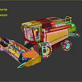 Yellow Agricultural Combine Harvester With Black Top And Large Wheels For Farming Operations