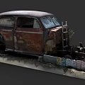 Rusty Old Abandoned Car With Weathered Exterior And Surrounding Weeds