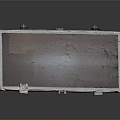 Vintage Metal Storage Trunk With Rustic Worn Surface Metal Latches And Handles