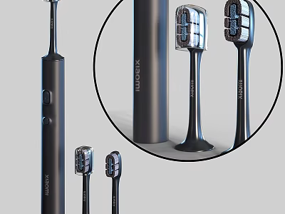 Modern Electric Toothbrush With Multiple Replacement Heads For Daily Oral Cleaning 3d model
