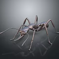 Detailed Metal Ant Sculpture with Intricate Carving and Realistic Design Features