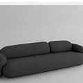 Modern Gray Multi Person Sofa With Rounded Armrests And Comfortable Backrest Design 3d model