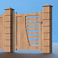 Garden Ornament Wooden Fence Design With Grilled Panels And Decorative Pillars