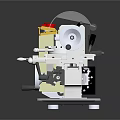Industrial Lathe Machine With Yellow Control Panel And Rotating Metal Components