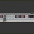 White Mobile Home Exterior Design With Red Shutters Silver Roof And Steps