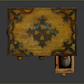Vintage Wooden Chest of Drawers With Open Drawer and Ornate Decorative Details
